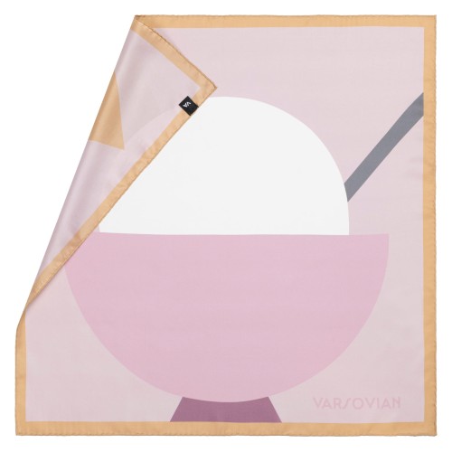 Apaszka jedwabna "Lody kokosowe" Varsovian 68x68